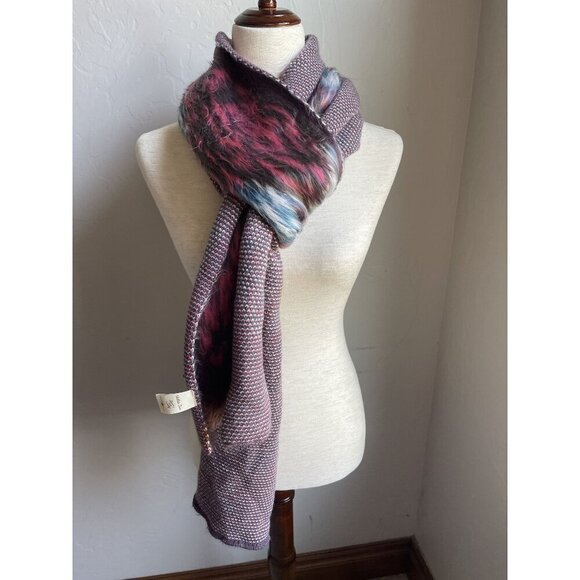 Matilda Jane Blue Pink Knit Scarf 100% Acrylic Rectangle Soft - Picture 1 of 5